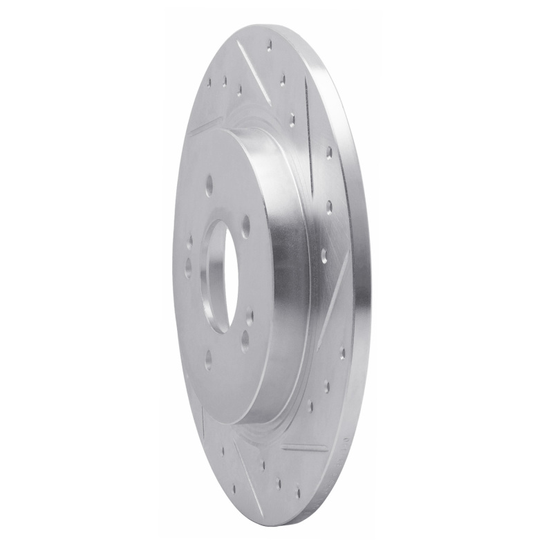 Hyundai Santa Fe Brake Rotor (1) - Rear Right - R1 Concepts - Drilled & Slotted - Silver - `19-`25